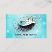 Makeup Eyelash QR Code Ocean Glitter Eye Diamond Visitekaartje (Voorkant)
