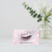 Makeup Eyelash QR Code Roze Glitter Eye Diamond Visitekaartje (Staand voorkant)