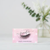 Makeup Eyelash QR Code Roze Glitter Eye Logo Visitekaartje (Staand voorkant)