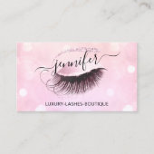 Makeup Eyelash QR Code Roze Glitter Eye Logo Visitekaartje (Voorkant)