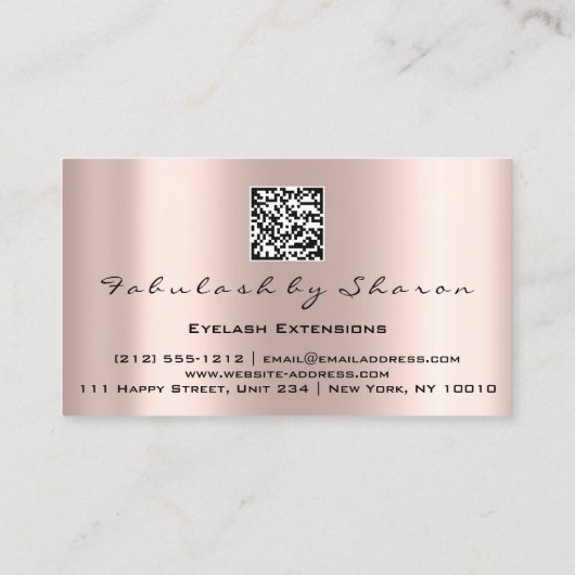 Makeup Eyelash QRCODE Micorblade Brow Roos Drivers Visitekaartje (Achterkant)