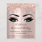 Makeup Eyelashes Beauty Salon Green Eyes Drivers Flyer (Achterkant)