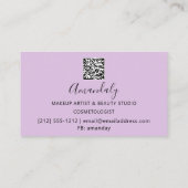 Makeup Eyelashes Brow QR CODE Logo Roze pastels Visitekaartje (Achterkant)