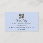 Makeup Eyelashes Brow QRCODE Logo Black Drift Blue Visitekaartje (Achterkant)