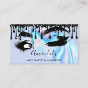 Makeup Eyelashes Brow QRCODE Logo Black Drift Blue Visitekaartje