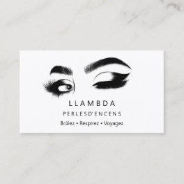 Makeup Eyelashes Brows Minimale Logo White Gold B Visitekaartje
