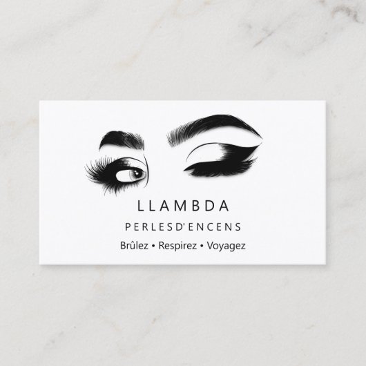 Makeup Eyelashes Brows Minimale Logo White Gold B Visitekaartje (Voorkant)