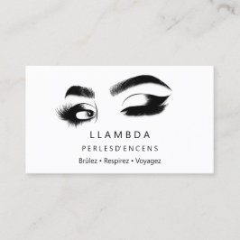 Makeup Eyelashes Brows Minimale Logo White Gold B Visitekaartje