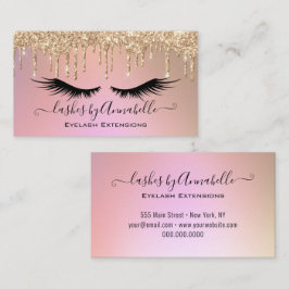 Makeup EyeLashes Sparkle Gold Glitter Drip Busine Visitekaartje