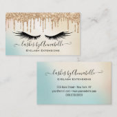 Makeup EyeLashes Sparkle Gold Glitter Drip Visitekaartje (Voorkant / Achterkant)