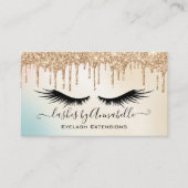 Makeup EyeLashes Sparkle Gold Glitter Drip Visitekaartje (Voorkant)