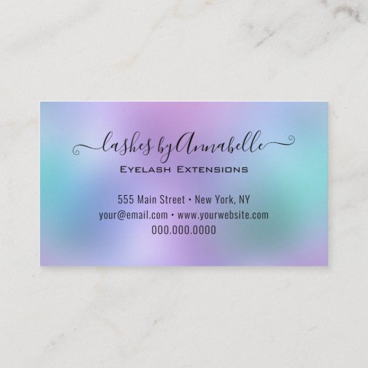 Makeup EyeLashes Sparkle Silver Glitter Drip Visitekaartje (Achterkant)