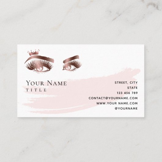 Makeup Eyes Crown Lashes Roos Gold Visitekaartje (Achterkant)