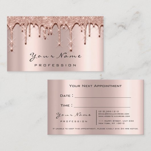 Makeup Eyes Lashes 3D Roos Drip Appointcard Afsprakenkaartje (Voorkant / Achterkant)