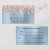 Makeup Eyes Lashes Blue Roos Drip Appointcard Afsprakenkaartje (Voorkant / Achterkant)