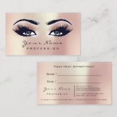 Makeup Eyes Lashes Blush Coral Appointment Card Afsprakenkaartje (Voorkant / Achterkant)
