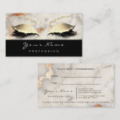 Makeup Eyes Lashes Copper Marble Appointment Card Afsprakenkaartje (Voorkant / Achterkant)