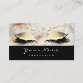 Makeup Eyes Lashes Copper Marble Appointment Card Afsprakenkaartje (Voorkant)