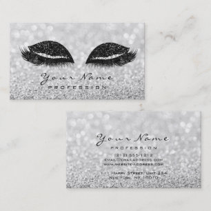 Makeup Eyes Lashes Extension Glitter Gray Black Visitekaartje
