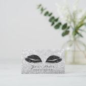 Makeup Eyes Lashes Extension Glitter Gray Black Visitekaartje (Staand voorkant)