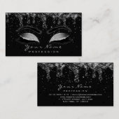 Makeup Eyes Lashes Glitter Blush Wax Black Grey Visitekaartje (Voorkant / Achterkant)