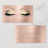 Makeup Eyes Lashes Glitter Roos Gold Appointment Afsprakenkaartje (Voorkant / Achterkant)