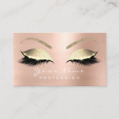 Makeup Eyes Lashes Glitter Roos Gold Appointment Afsprakenkaartje (Voorkant)