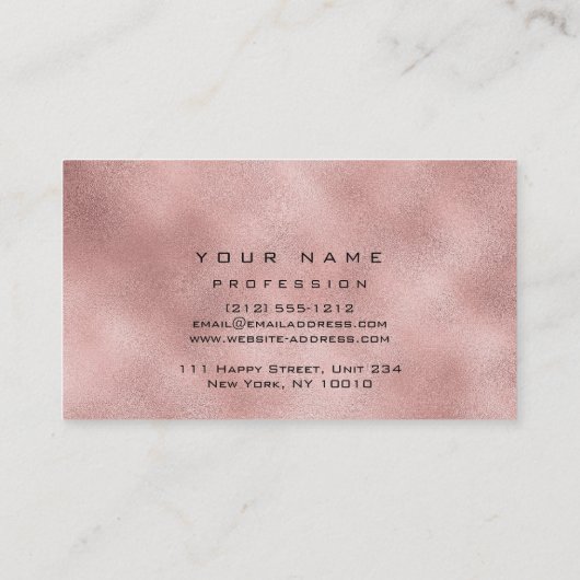 Makeup Eyes Lashes Glitter Roos Gold Blush Glam Visitekaartje (Achterkant)