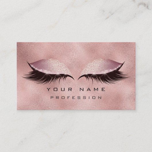 Makeup Eyes Lashes Glitter Roos Gold Blush Glam Visitekaartje (Voorkant)