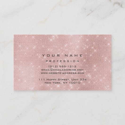 Makeup Eyes Lashes Glitter Roos Gold Blush Luxury Visitekaartje (Achterkant)