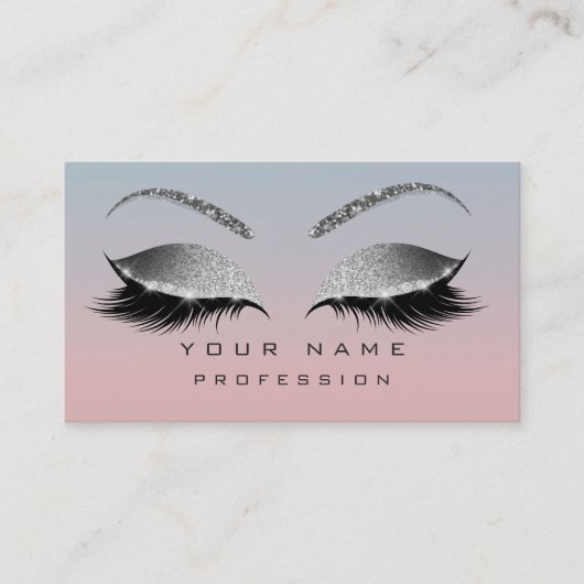 Makeup Eyes Lashes Glitter Roos Ombre Eyebrow Visitekaartje (Voorkant)