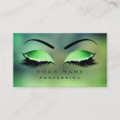 Makeup Eyes Lashes Glitter Tropical Green Eyebrow Visitekaartje (Voorkant)