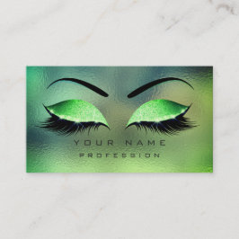Makeup Eyes Lashes Glitter Tropical Green Eyebrow Visitekaartje