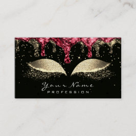 Makeup Eyes Lashes Glitter Wax Black Gold Burgundy Visitekaartje