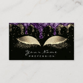 Makeup Eyes Lashes Glitter Wax Black Gold Violet Visitekaartje
