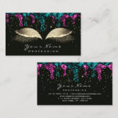 Makeup Eyes Lashes Glitter Wax Epilink Blauwgroen Visitekaartje (Voorkant / Achterkant)