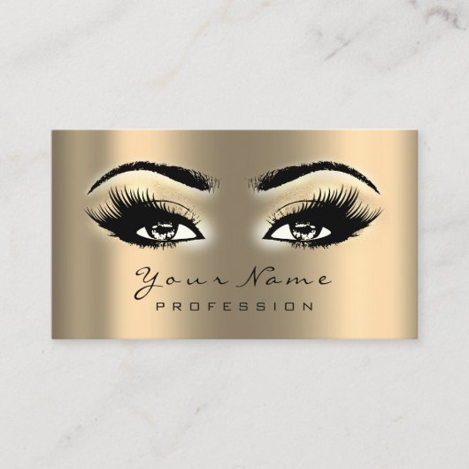 Makeup Eyes Lashes Gold Appointment Card Eyes Afsprakenkaartje (Voorkant)