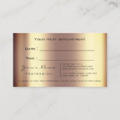 Makeup Eyes Lashes Gold Coral Appointment Card Afsprakenkaartje (Achterkant)