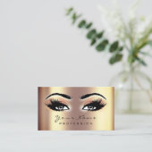 Makeup Eyes Lashes Gold Coral Appointment Card Afsprakenkaartje (Staand voorkant)