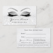 Makeup Eyes Lashes Gray Silver Appointment Card Afsprakenkaartje (Voorkant / Achterkant)