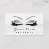 Makeup Eyes Lashes Gray Silver Appointment Card Afsprakenkaartje (Voorkant)