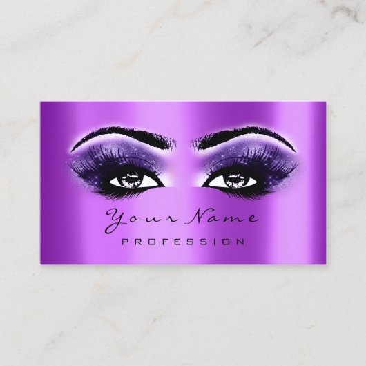 Makeup Eyes Lashes Paarse Violet Appointment Card Afsprakenkaartje (Voorkant)