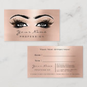Makeup Eyes Lashes Pink Rose Gold Appointment Card Afsprakenkaartje (Voorkant / Achterkant)