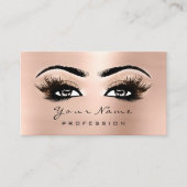 Makeup Eyes Lashes Pink Rose Gold Appointment Card Afsprakenkaartje (Voorkant)