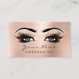 Makeup Eyes Lashes Pink Rose Gold Appointment Card Afsprakenkaartje