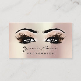 Makeup Eyes Lashes Pink Rose Gold Appointment Card Afsprakenkaartje