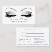 Makeup Eyes Lashes Wax Silver GrayAppointment Kaar Afsprakenkaartje (Voorkant / Achterkant)