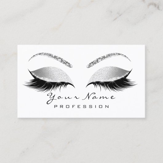 Makeup Eyes Lashes Wax Silver GrayAppointment Kaar Afsprakenkaartje (Voorkant)