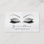 Makeup Eyes Lashes White Grey Appointment Card Afsprakenkaartje (Voorkant)