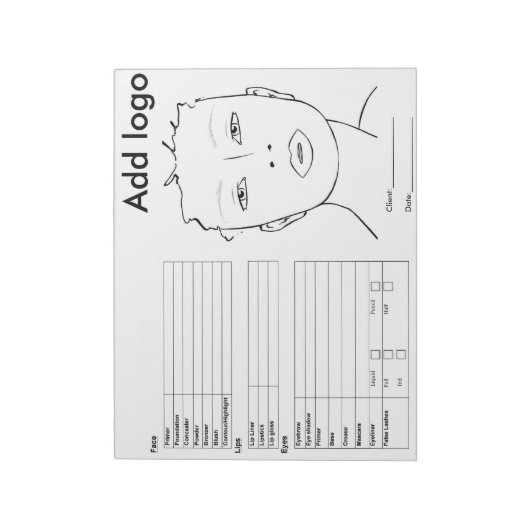 Makeup Face Chart Notitieblok